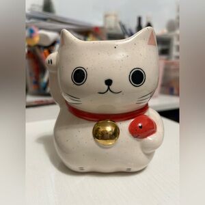 Ceramic Lucky Cat  planter